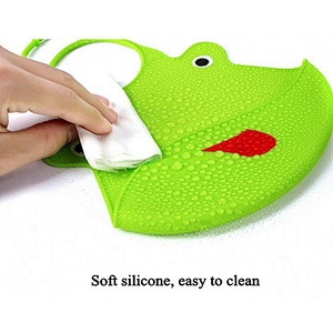 Wholesale Customized Animal waterproof FDA Soft Kids Silicone Baby Bib, Feeding Baby Bibs with pocket