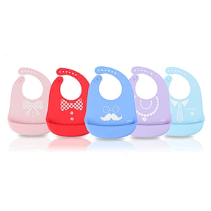 2020 OEM/ODM waterproof foldable easy to clean and carry baby bib food grade silicone for feeding