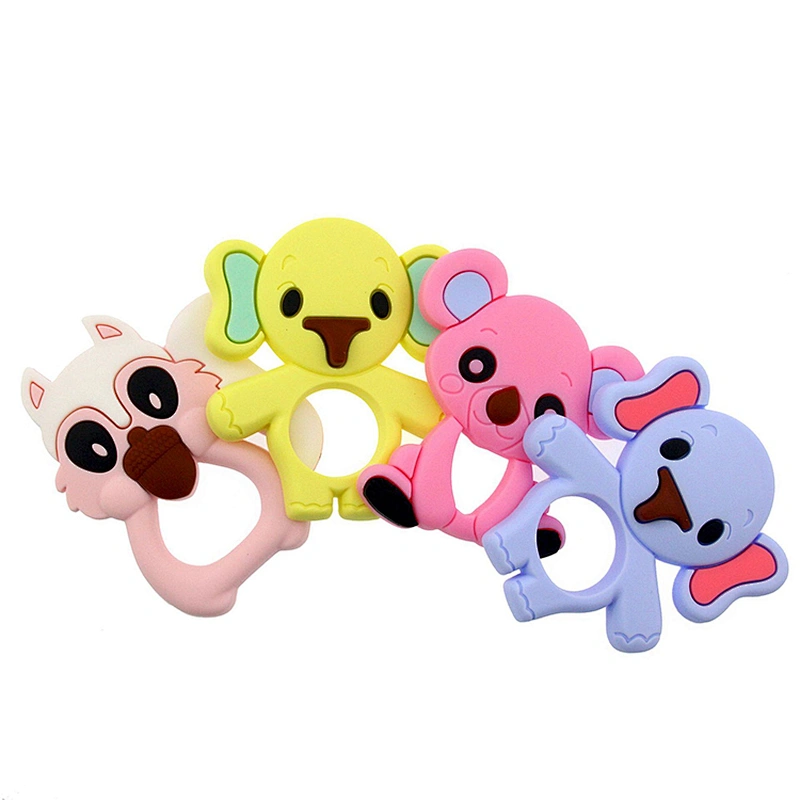 Pretty design raccoon teether beads puzzle teething toys Chinese Factory