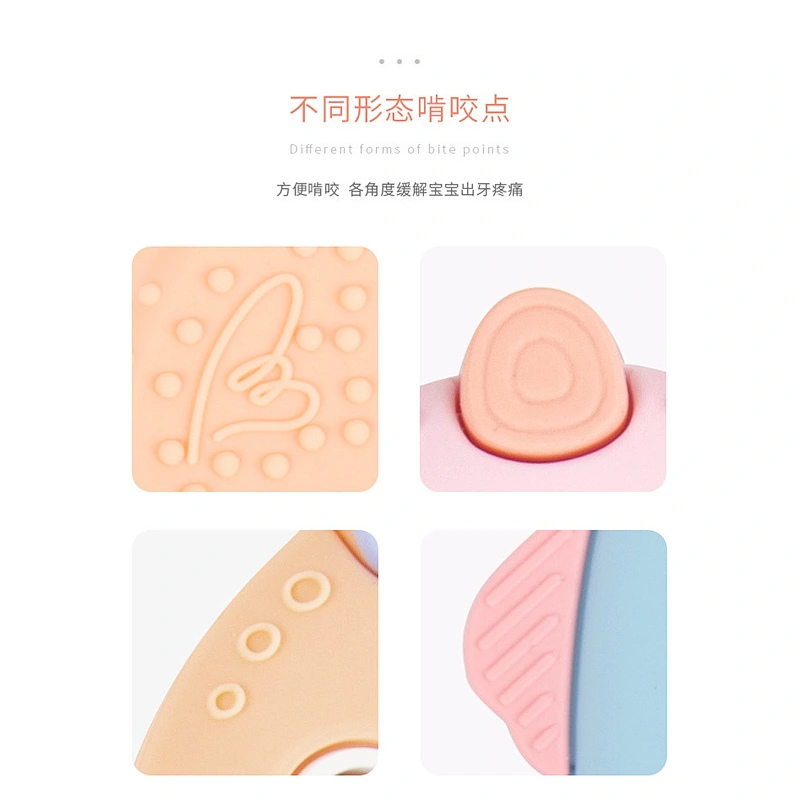 Amazon top sellers FDA silicone material soft cute chicken Teether Food Grade baby tooth training for baby