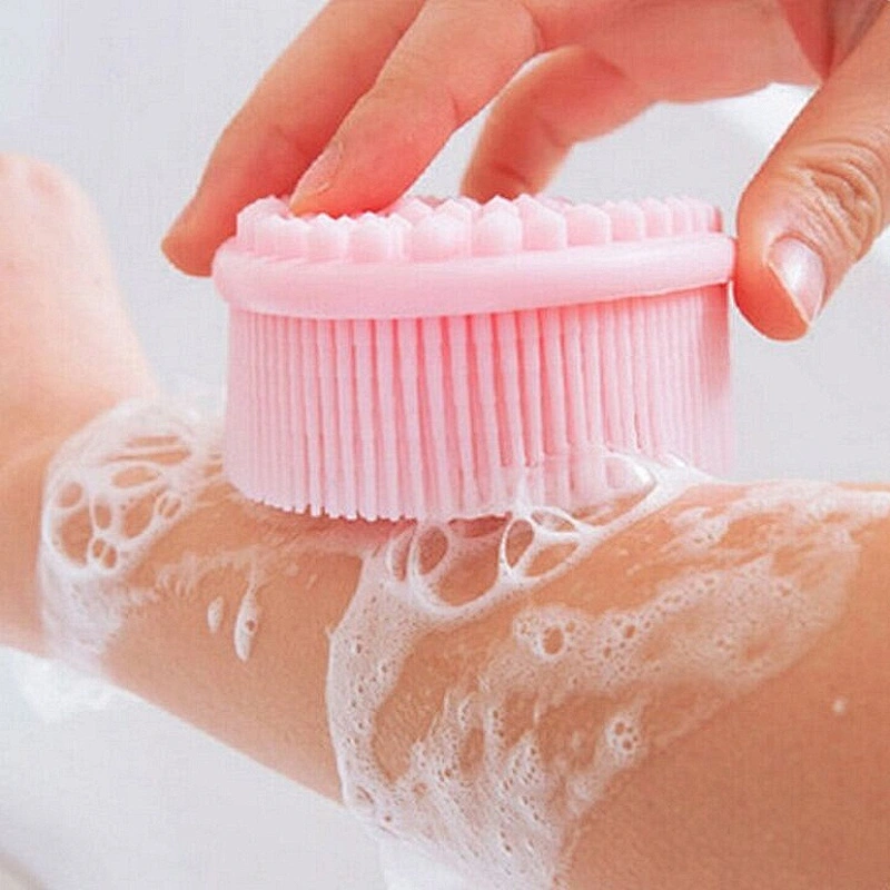 Wholesale BPA free soft silicone baby bath brush with hair brush