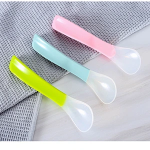 BPA FREE Funny cute safe soft easy to clean food-grade silicone  spoon for Baby for feeding