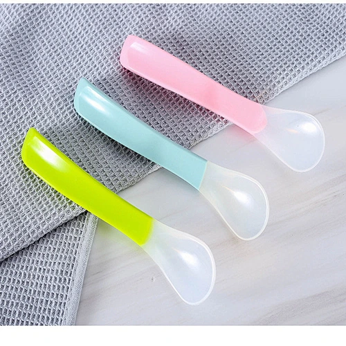 BPA FREE Funny cute safe soft easy to clean food-grade silicone  spoon for Baby for feeding