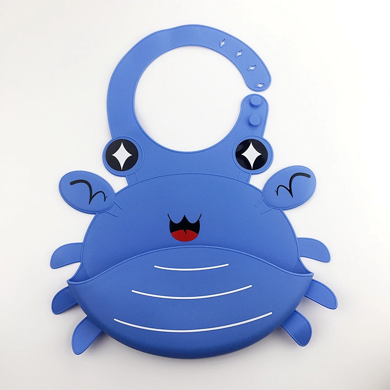 New Design Silicon Waterproof Baby Bibs for Girls and Boys with Catcher