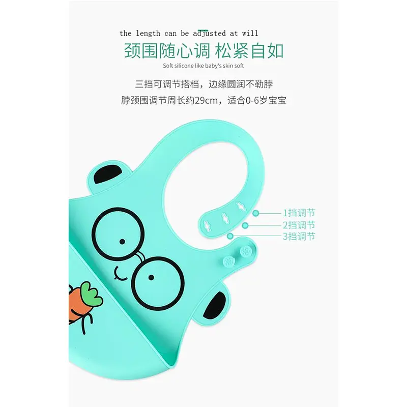 2020 New design custom printed disposable eco-friendly waterproof silicone rubber baby's bibs for feeding
