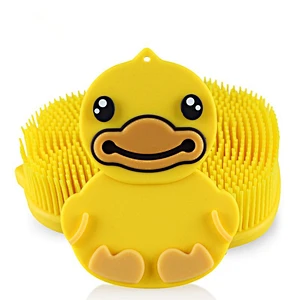 Multifunctional Soft face  Silicone baby bath  brush dish brush  baby Shower Care cartoon toilet brush