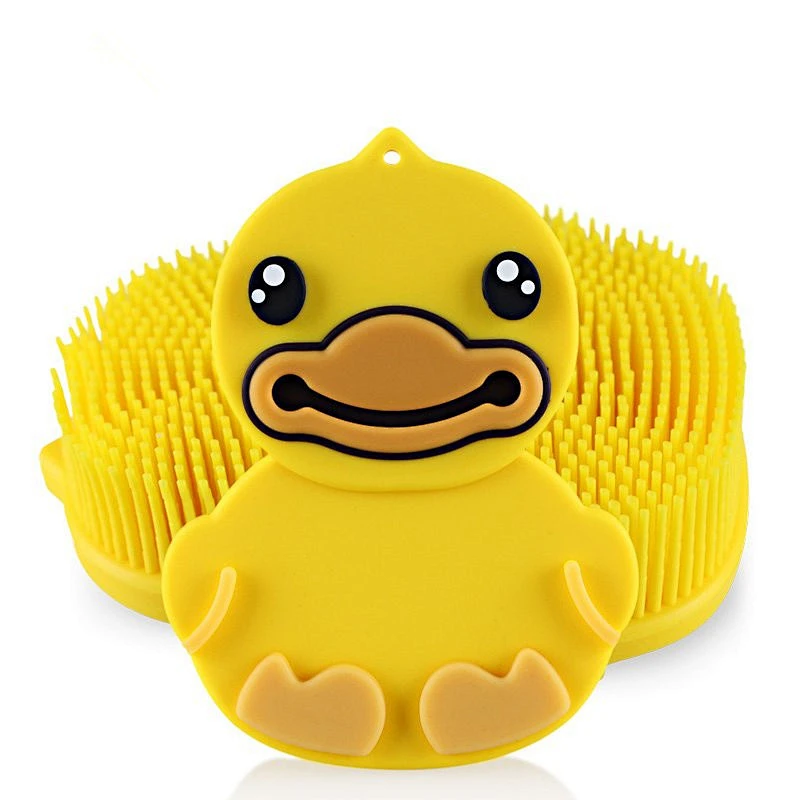 Multifunctional Soft face  Silicone baby bath  brush dish brush  baby Shower Care cartoon toilet brush