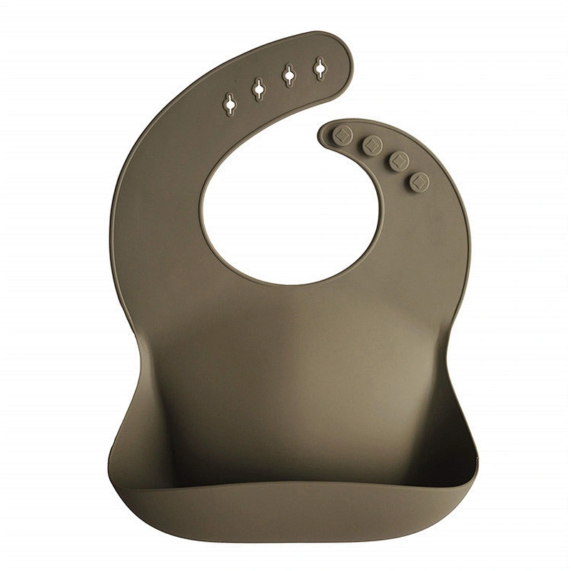 Custom size silicone baby bib waterproof silicon with catcher manufacturer adjustable in stock