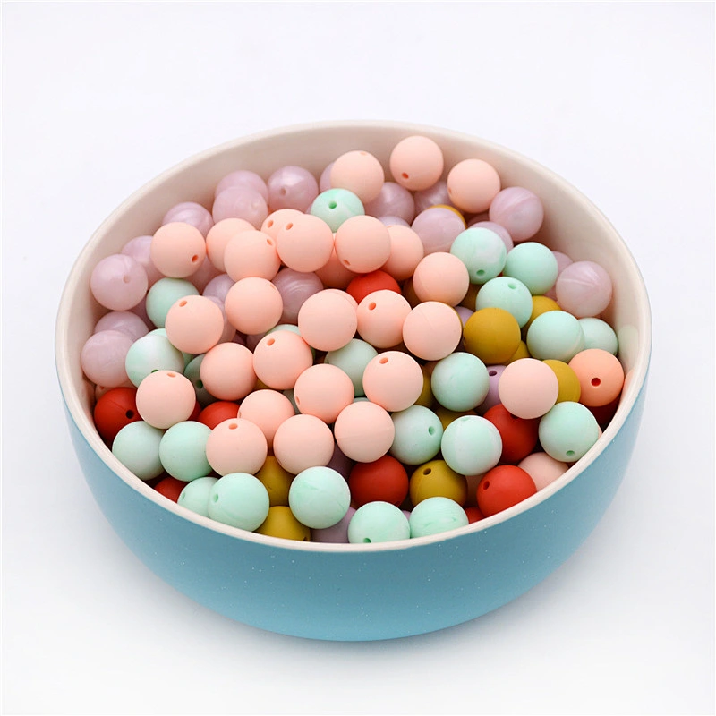 Amazon top sellers BPA free safe soft 12MM bead molars chewable silicone round beads DIY necklace jewelry accessories  for baby