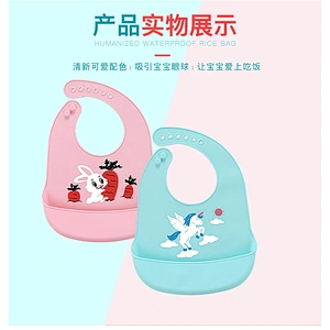 2020 New design custom printed disposable eco-friendly waterproof silicone rubber baby's bibs for feeding