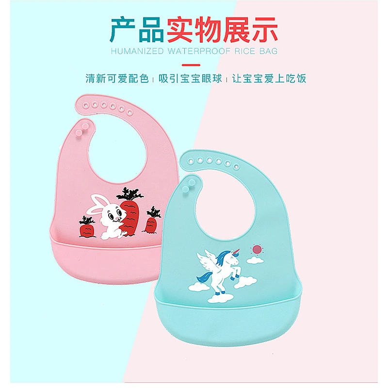2020 New design custom printed disposable eco-friendly waterproof silicone rubber baby's bibs for feeding