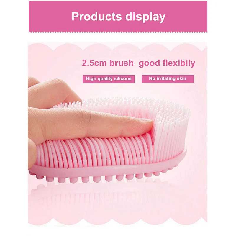 2020 Amazon top sellers soft durable flexible waterproof food-grade silicone bath brush for baby for bath