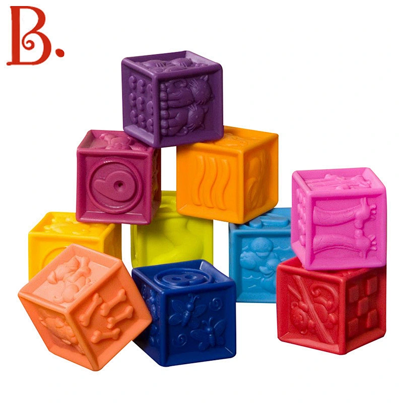 Hot selling silicone square building blocks kid's educational constuct training toys