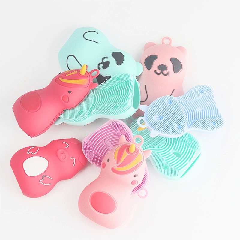 Multifunctional Soft Silicone facial Cleaning Brush  Bath  facial equipment Cartoon Bath Brush  Brush baby Shower Care hair