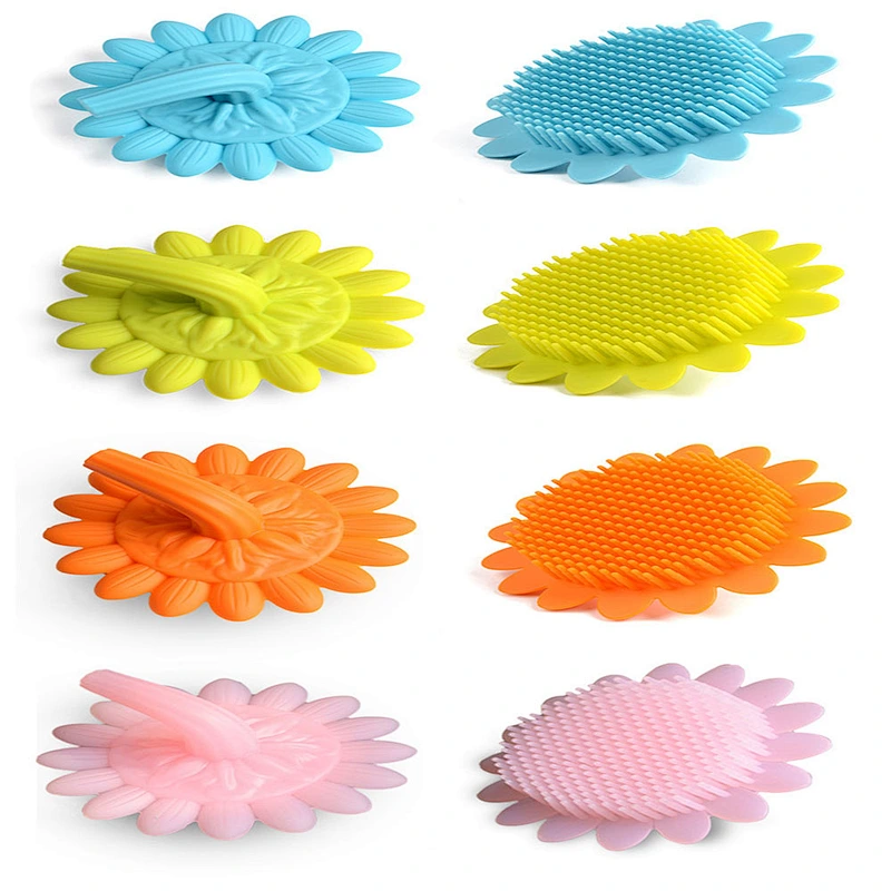 Multifunctional health safe soft silicone shampoo  brush for baby for bath