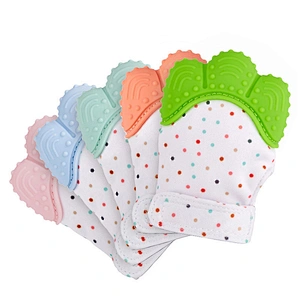 Luxury mitten teether food grade silicon self soothing stand on hand glove baby pacifier for infants Competitive Price