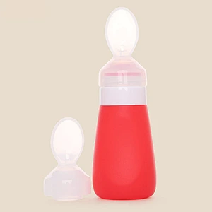 2020 new eco-friendly FDA-certified food grade silicone extruded food supplement bottle set for baby for feeding