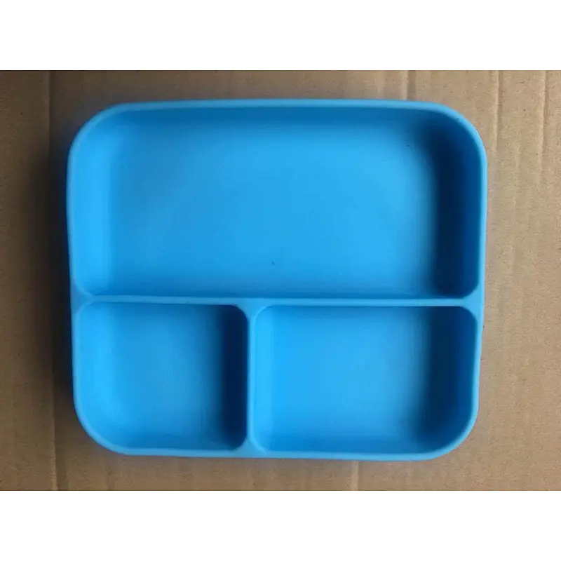 2020 New Infant anti-fall integrated foldable practical silicone type grid complementary food plate for baby for feeding