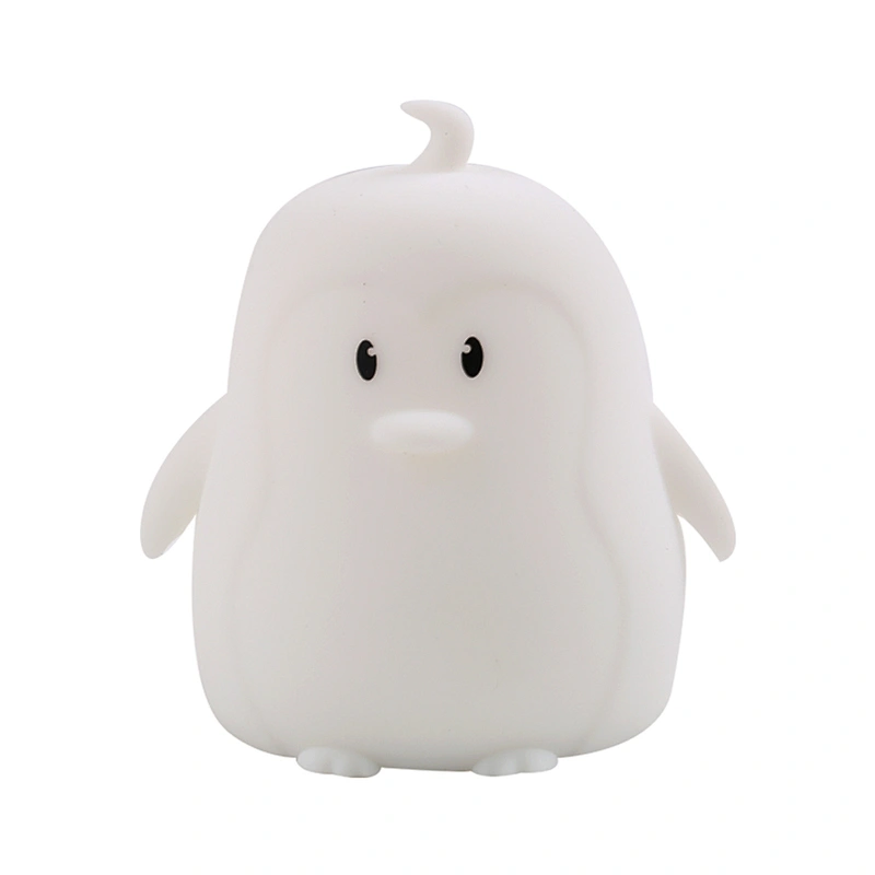 2020 Factory wholesale price cute colorful penguin silicone night light charging pat light for baby for sleeping
