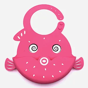 Hot selling 3d organic silicone baby printed bibs with sea animal shape