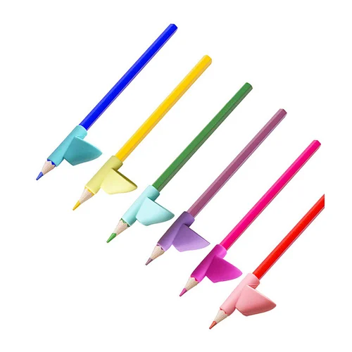 Amazon hot seller children's silicone grip pen set correct posture pen set environmental food grade silicone pencil case