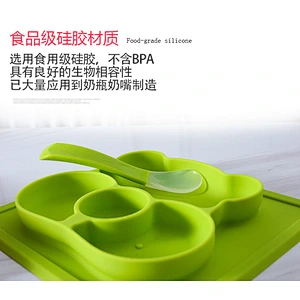 Integrated non-slip food grade silicone frame plate for children for school