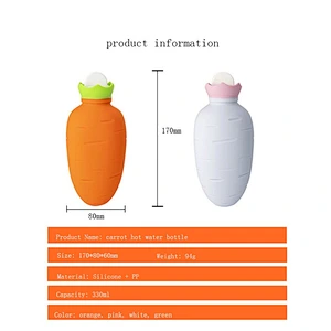2020 Amazon top sellers waterproof and explosion-proof shape cute carrot hot water bottle for baby amd mother for keeping warm