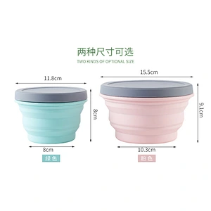 eco friendly foldable easy to clean silicone baby bowl for travel  or outdoor activity