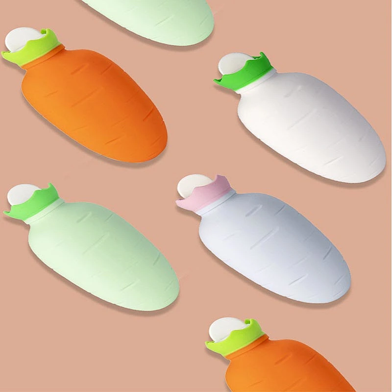 2020 Amazon top sellers waterproof and explosion-proof shape cute carrot hot water bottle for baby amd mother for keeping warm