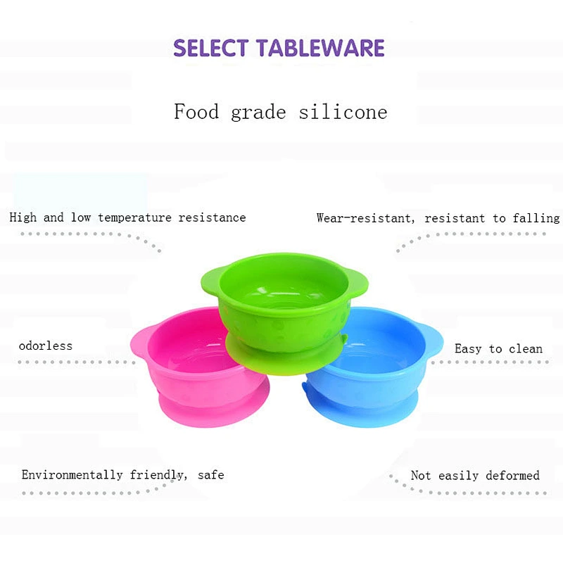 2020 Amazon top sellers non-deformable anti-drop food grade silicone sucker bowl for baby for feeding