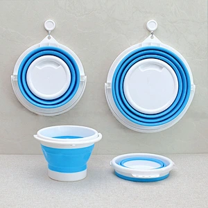 2020 High and low temperature resistance Leakproof portable foldable silicone Beach toy bucket for kids for play