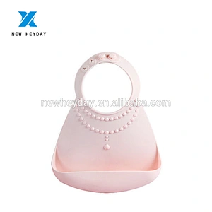 Bpa Free 3D designed waterproof  silicone girl bowknot bib factory custom