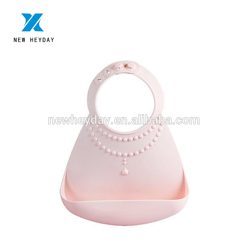 Bpa Free 3D designed waterproof  silicone girl bowknot bib factory custom