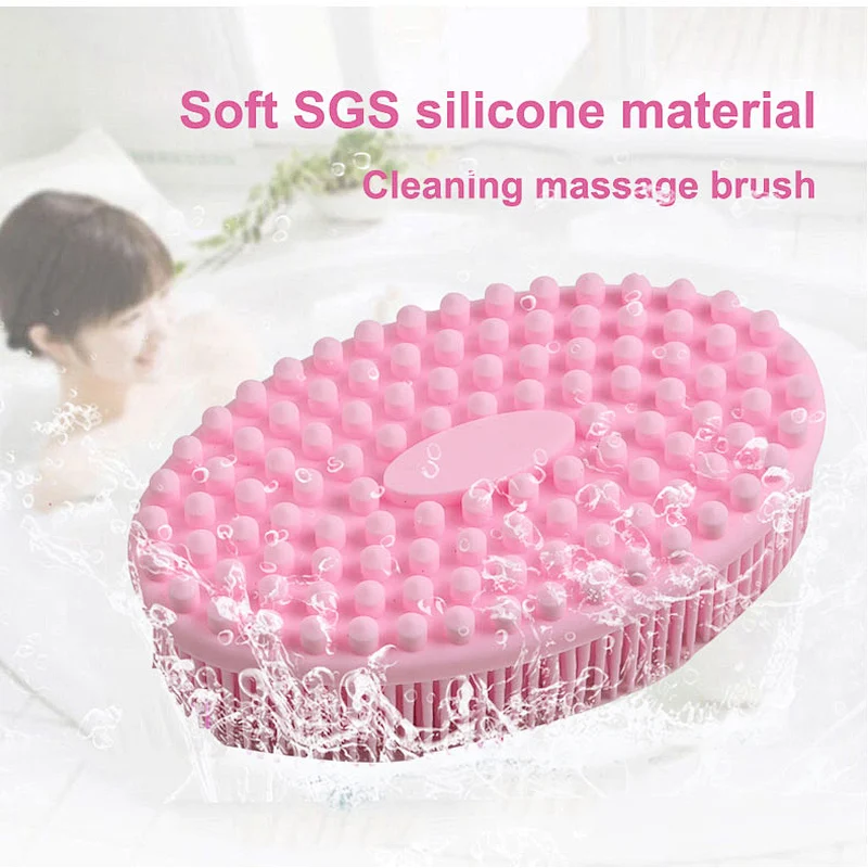 2020 Amazon top sellers soft durable flexible waterproof food-grade silicone bath brush for baby for bath