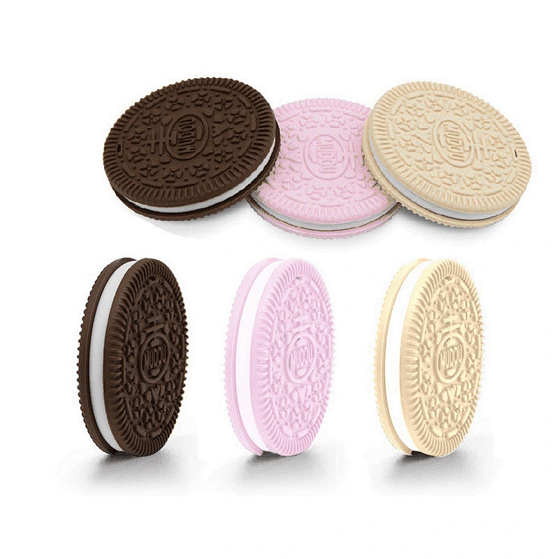 2020 Amazon top sellers soft healthy BPA free food-grade silicone biscuit shaped teether for baby for feediing