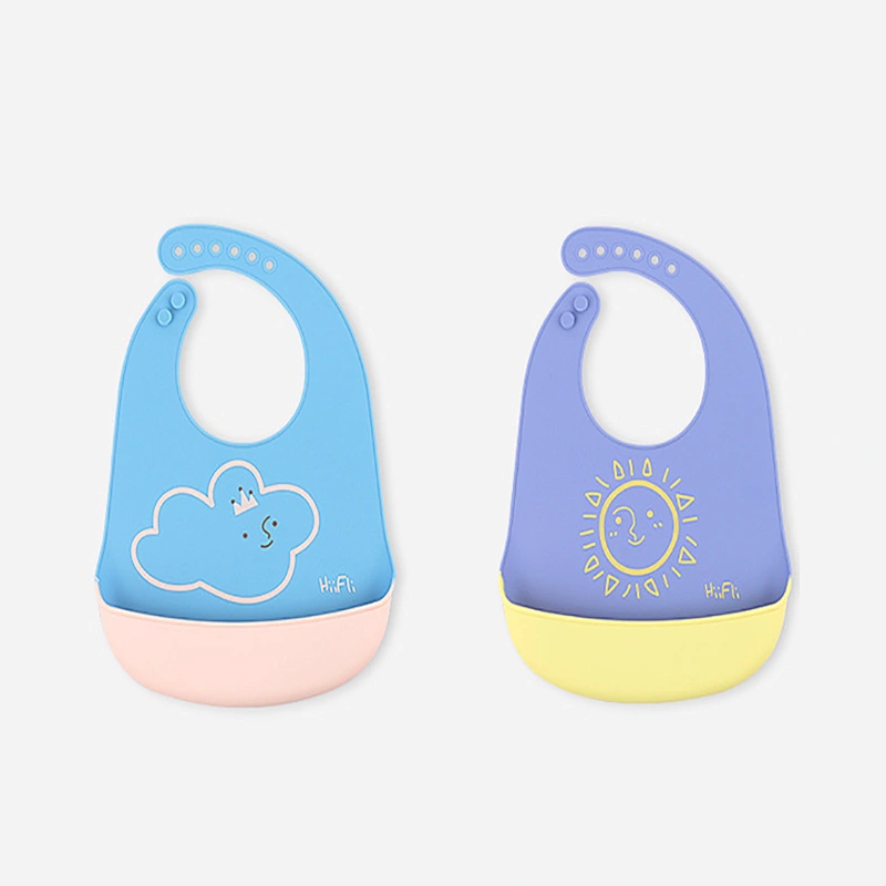 2020 OEM/ODM waterproof foldable easy to clean and carry baby bib food grade silicone for feeding