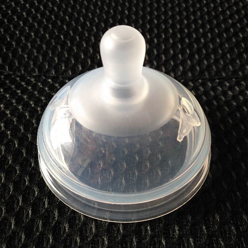 quality Silicone  nano silver liquid  nipple pacifier 7cm super soft simulation breast baby milk bottle  nipple _ wide mouth