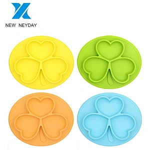 Wholesale Amazon hot selling food grade healthy hot dinner  silicone suction baby dinner  plate