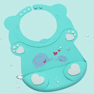 FDA Soft Kids Silicone Baby Bib Feeding Baby Bibs with pocket