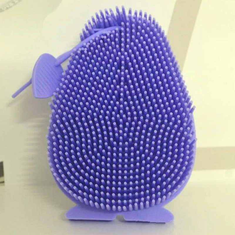 Multifunctional Soft face  Silicone baby bath  brush dish brush  baby Shower Care cartoon toilet brush