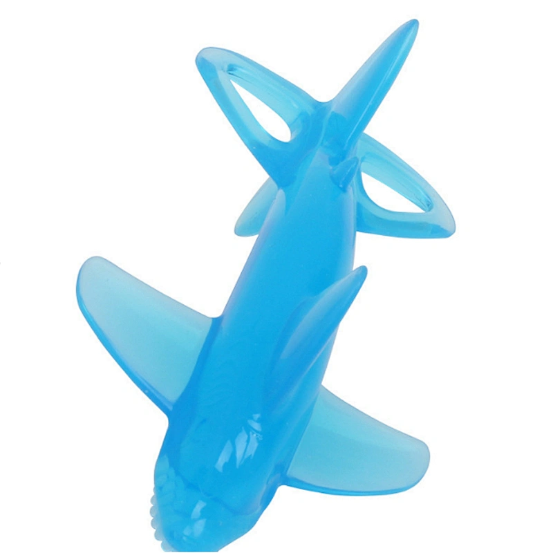 BPA free Safety Food Grade Silicone Baby Teething Toy Shark Teether