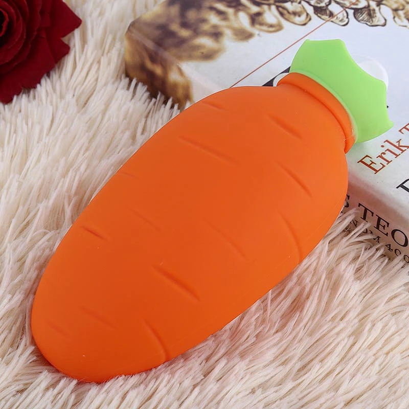 2020 Amazon top sellers waterproof and explosion-proof shape cute carrot hot water bottle for baby amd mother for keeping warm
