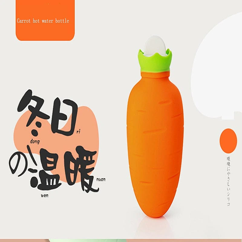 2020 Amazon top sellers waterproof and explosion-proof shape cute carrot hot water bottle for baby amd mother for keeping warm