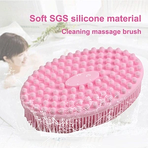 2020 Amazon top sellers soft durable flexible waterproof food-grade silicone bath brush for baby for bath