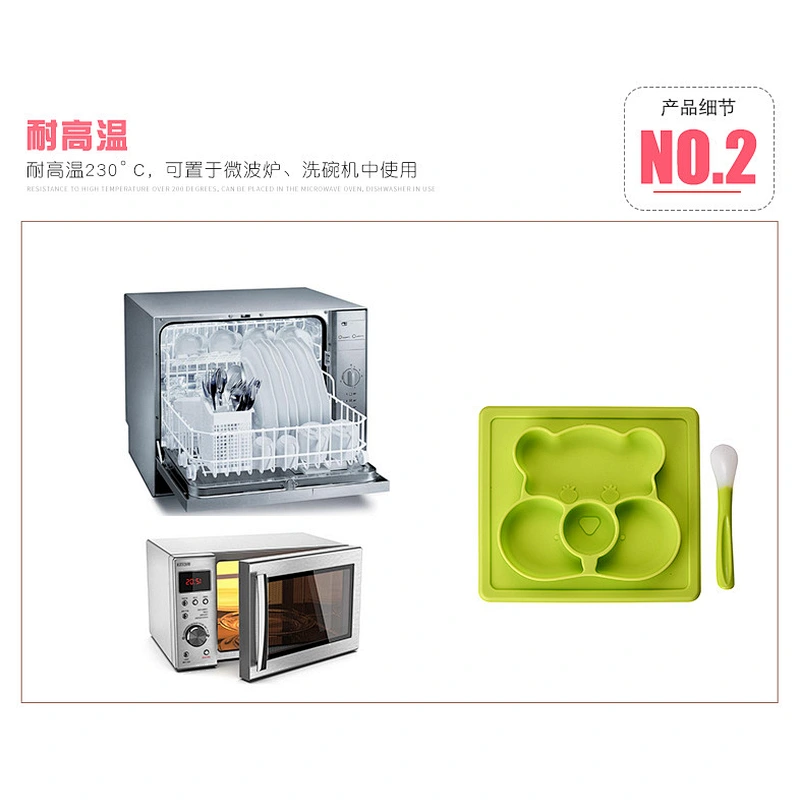 Integrated non-slip food grade silicone frame plate for children for school