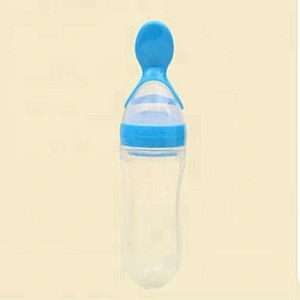 BPA free silicone squeeze bottle spoon baby food feeder
