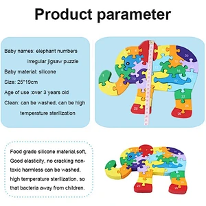 Hot sell educational toys learning  kids children silicone  puzzle