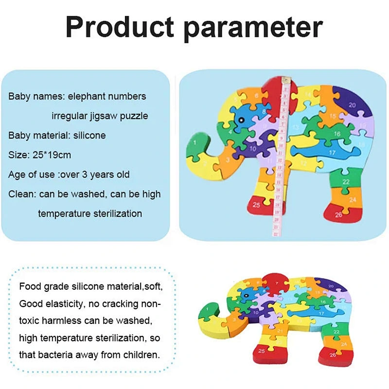 Hot sell educational toys learning  kids children silicone  puzzle