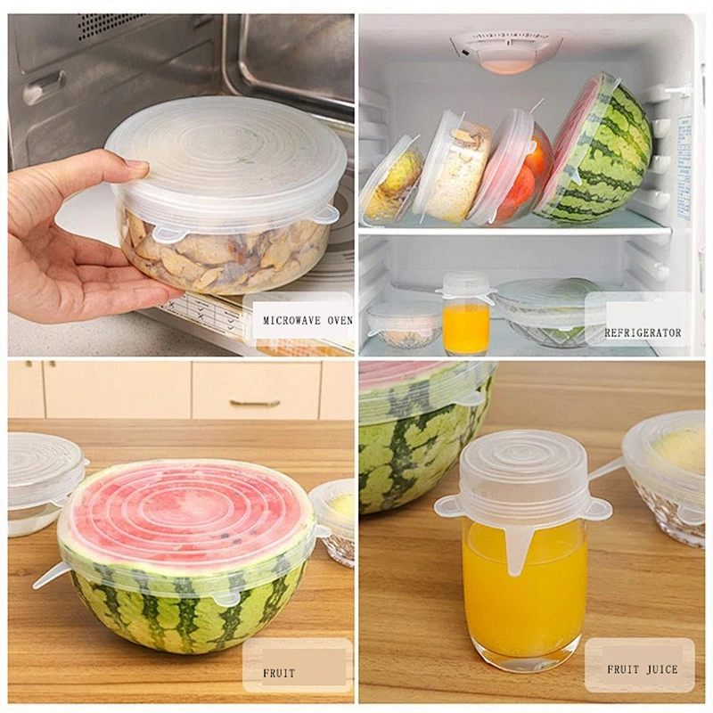 2020 Amazon top sellers  elastic stretchable seal leakproof healthy food grade silicone fresh cover for kitchen