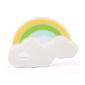 BPA free Funny cute safe food-grade silicone rainbow teether for Baby molars